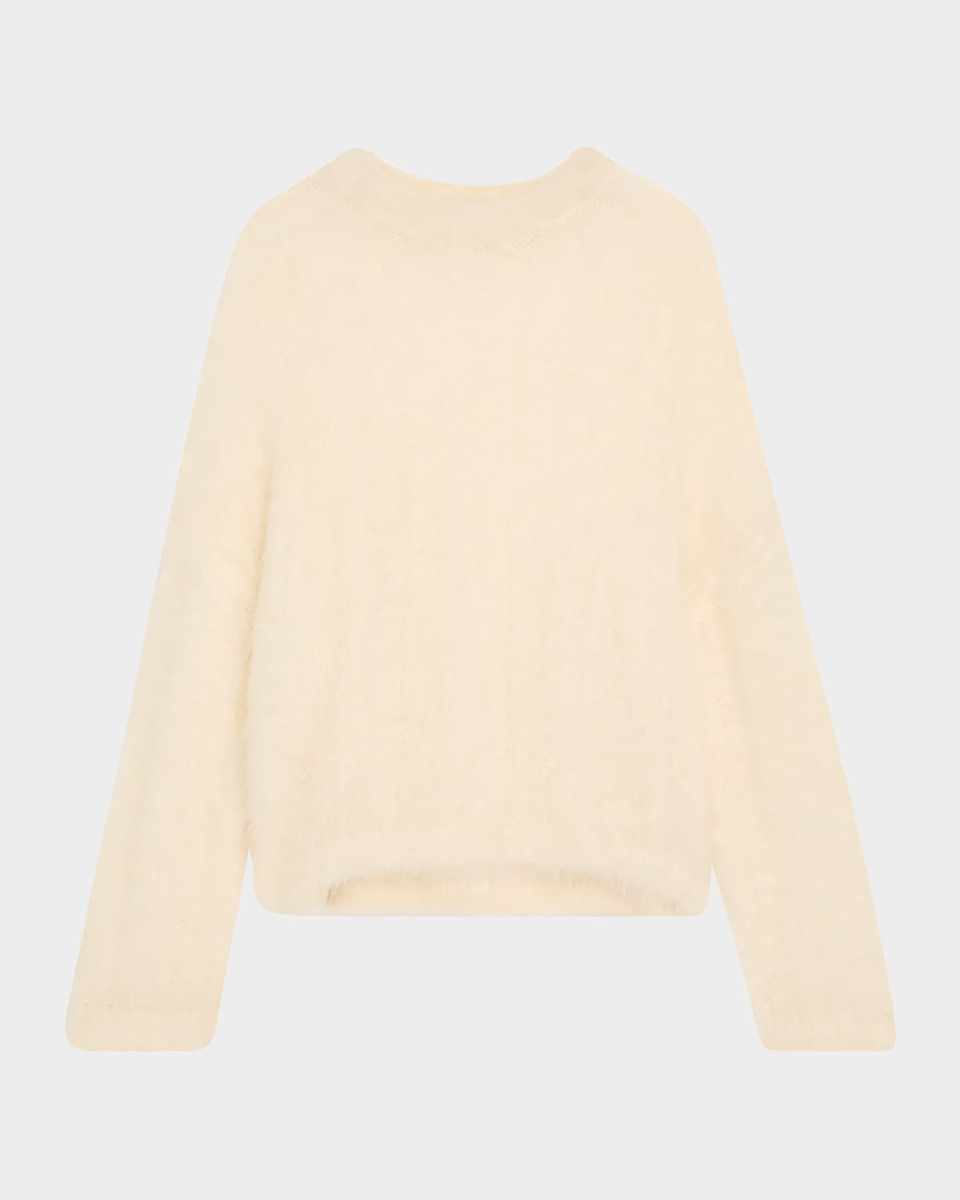 Mohair Cozy Candy Floss Knit Crewneck Sweater